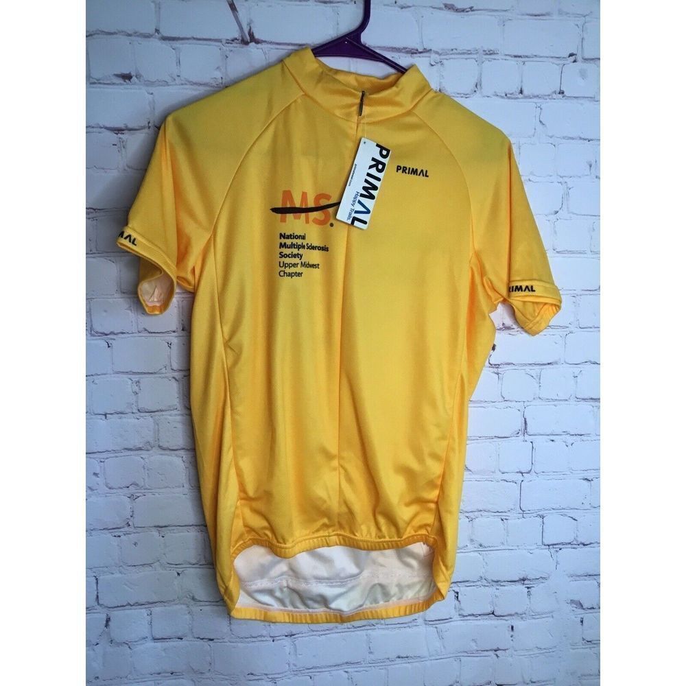 Primal Cycling Jersey Men‎ Small Golden Gear Club Yellow NWT